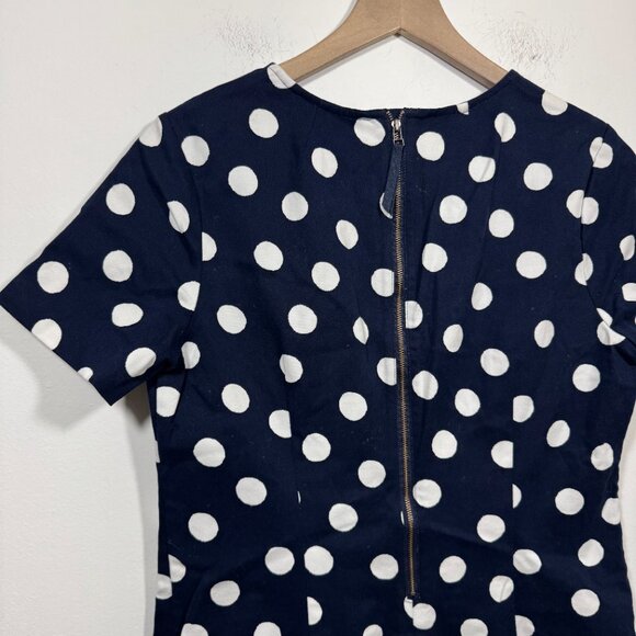 BODEN Easy Shift Dress Womens 8R Navy White Polka Dot Short Sleeve Retro - Picture 4 of 8